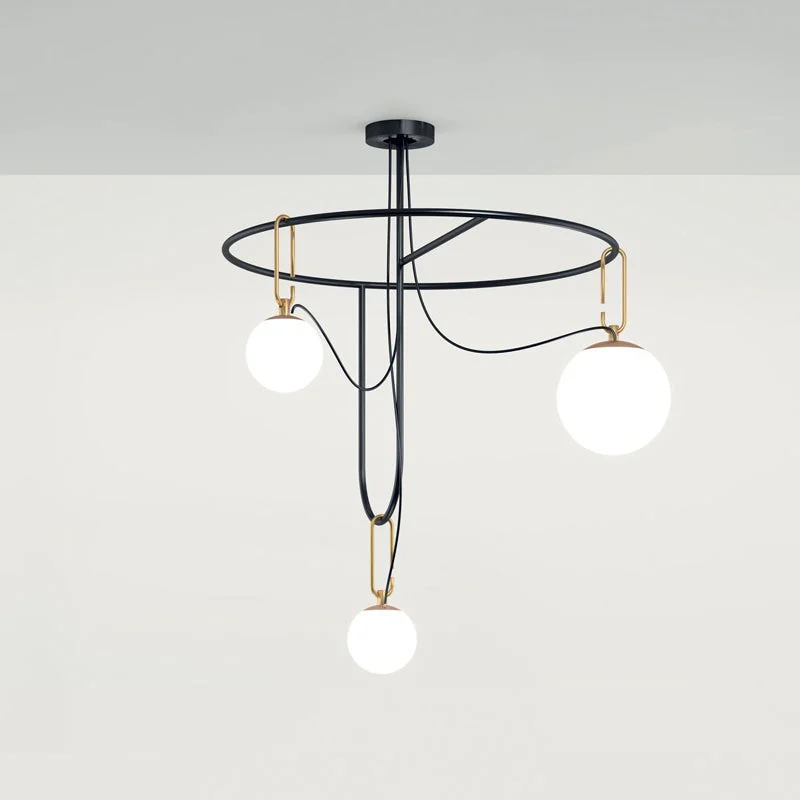 Track lighting with a brushed nickel finishArtemide 1278018A Nh S4 Circular Suspension Track lighting with a brushed nickel finishArtemide 1278018A Nh S4 Circular Suspension