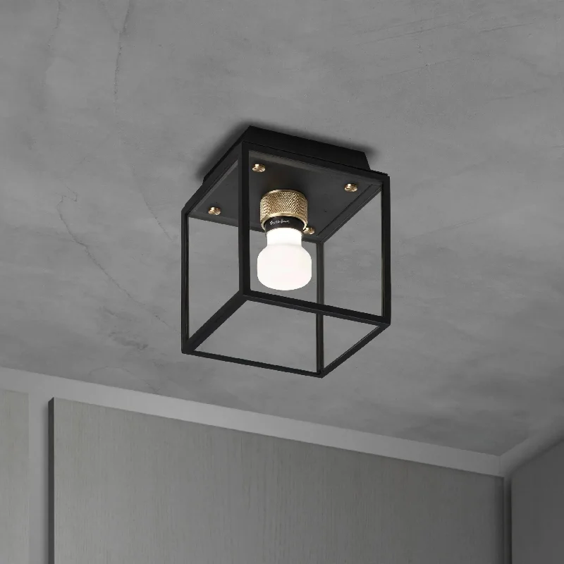 Track lighting with a decorative track designCaged Wet Ceiling Light