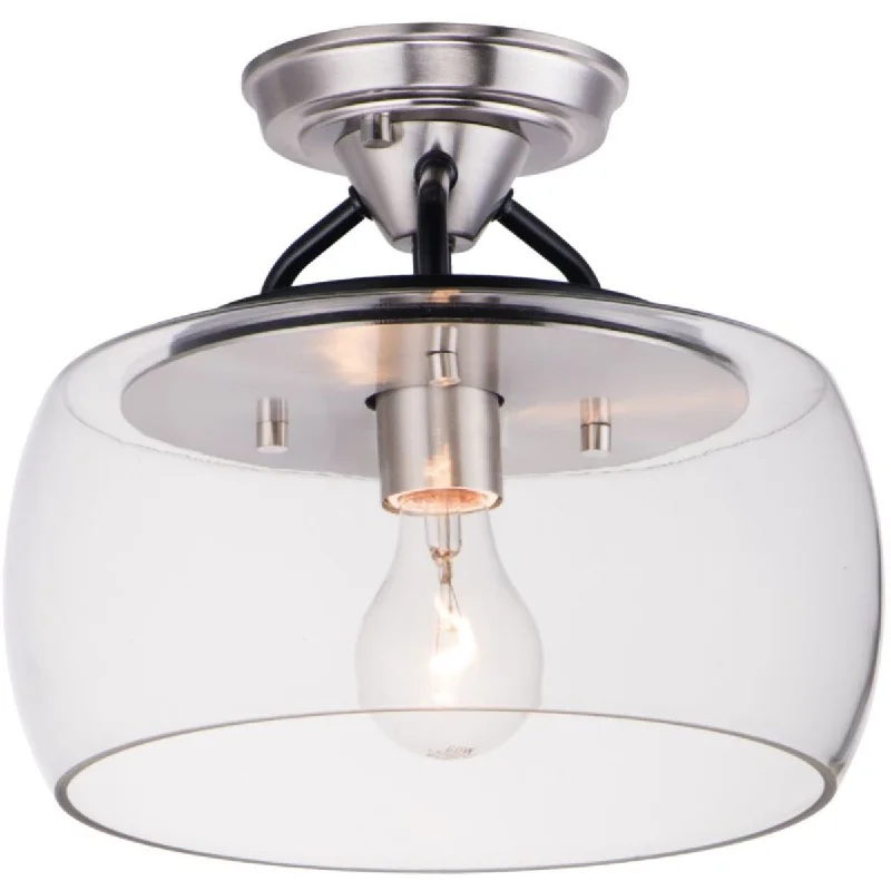 Industrial Lighting for Printing Press FacilitiesGoblet 11 in. Semi flush Mount Light Satin Nickel Finish Industrial Lighting for Printing Press FacilitiesGoblet 11 in. Semi flush Mount Light Satin Nickel Finish