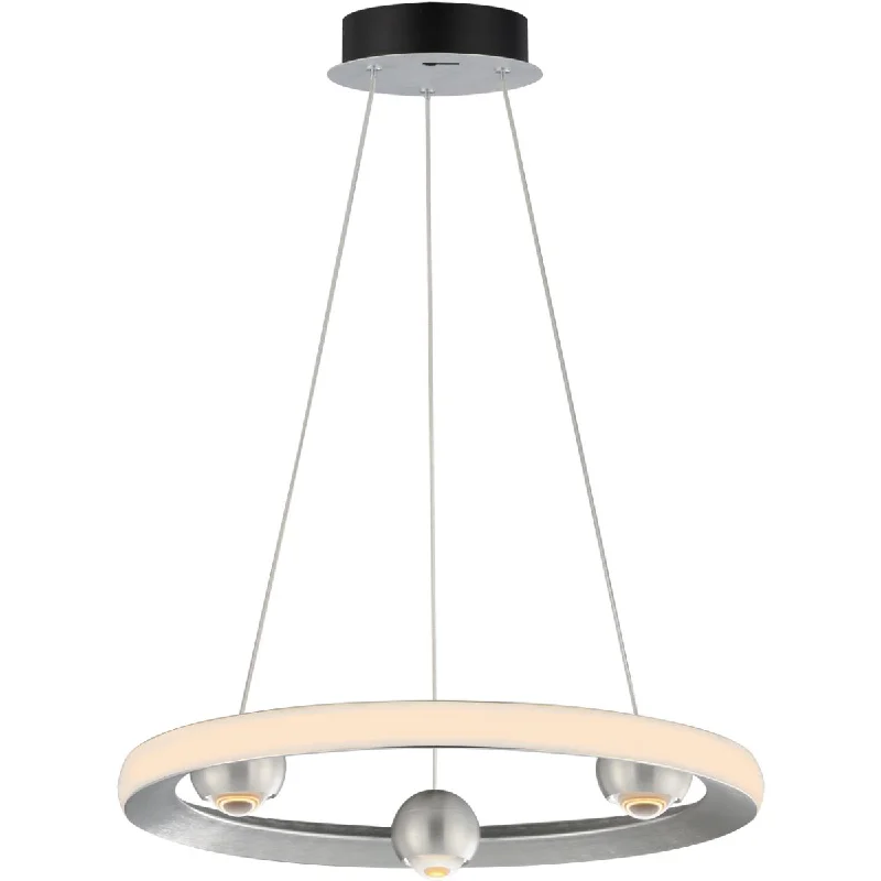 Low - Bay Industrial Lighting Fixtures for Small FactoriesNodes 18 in. LED Pendant Light Selectable CCT Brushed Aluminum finish
