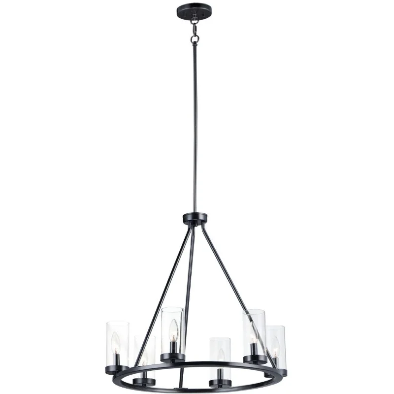 Industrial Ceiling - Mounted Lighting for Assembly PlantsSentinel 24 in. 6 Lights Chandelier Black Finish Industrial Ceiling - Mounted Lighting for Assembly PlantsSentinel 24 in. 6 Lights Chandelier Black Finish