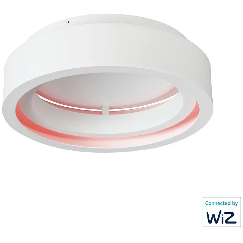 Durable Industrial Lighting for Harsh EnvironmentsIcorona Wiz 18 in. Smart LED Flush Mount Light RGBW Matte White Finish