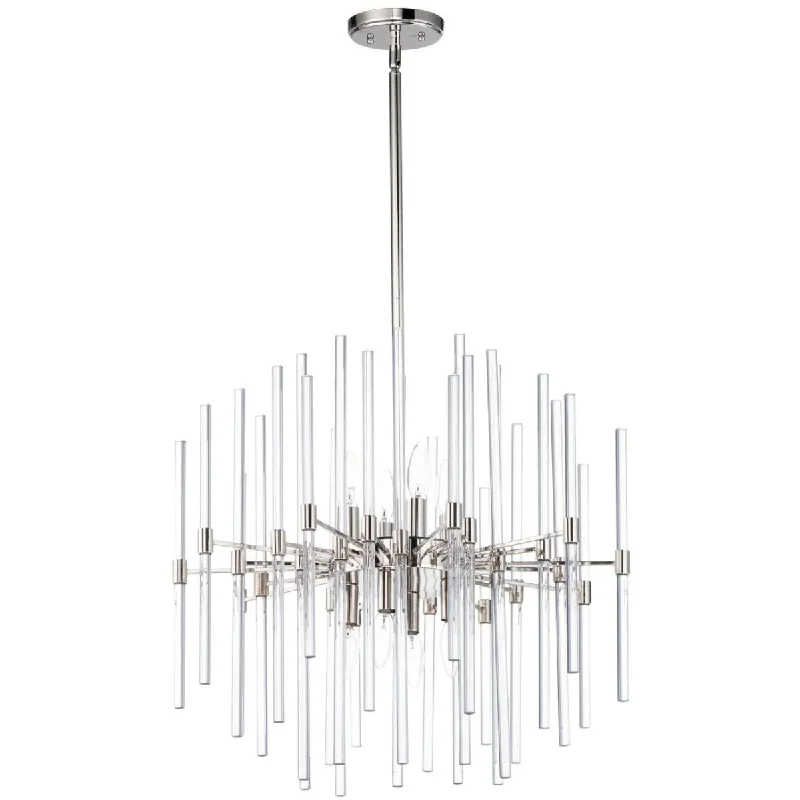 High - Bay LED Industrial Lighting for WarehousesDivine 24 In. 8 Lights Chandelier Polished Nickel finish High - Bay LED Industrial Lighting for WarehousesDivine 24 In. 8 Lights Chandelier Polished Nickel finish