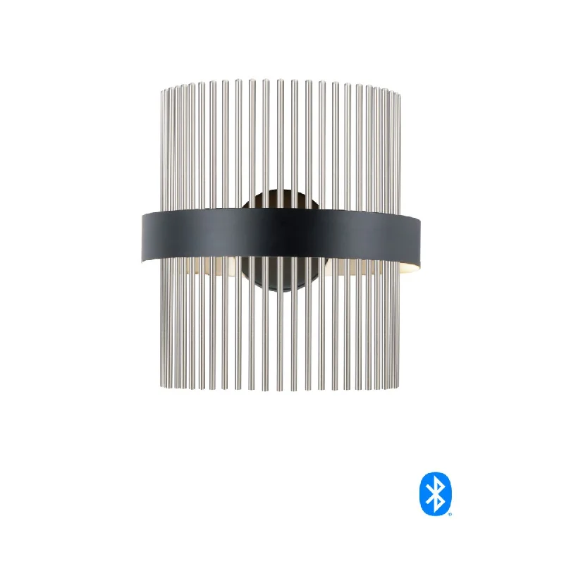 Industrial Lighting for Furniture FactoriesChimes 15 in. 2 Lights Smart LED Wall Light Selectable CCT Nickel Finish
