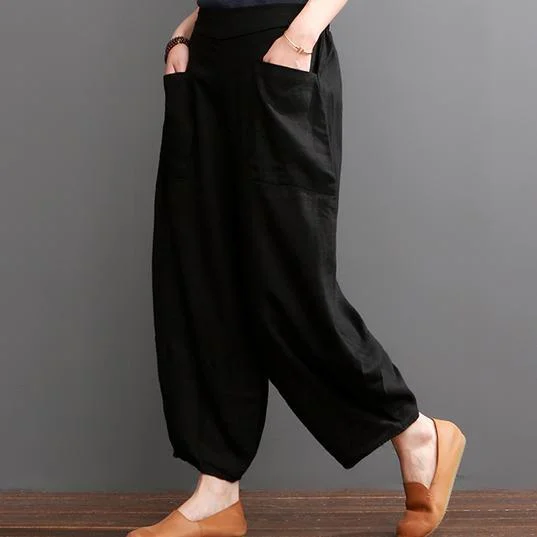 Black knickers linen pants summer bloomers