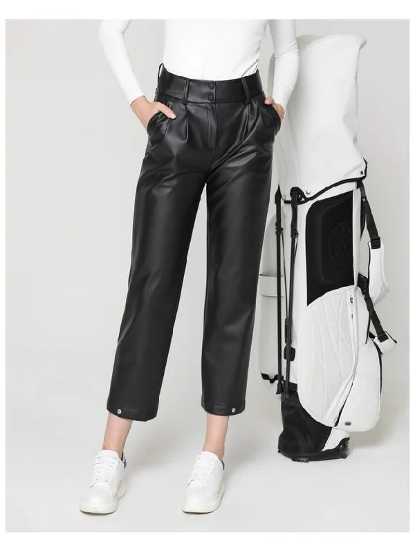 Women s leather line casual jogger pants HD3WPT005