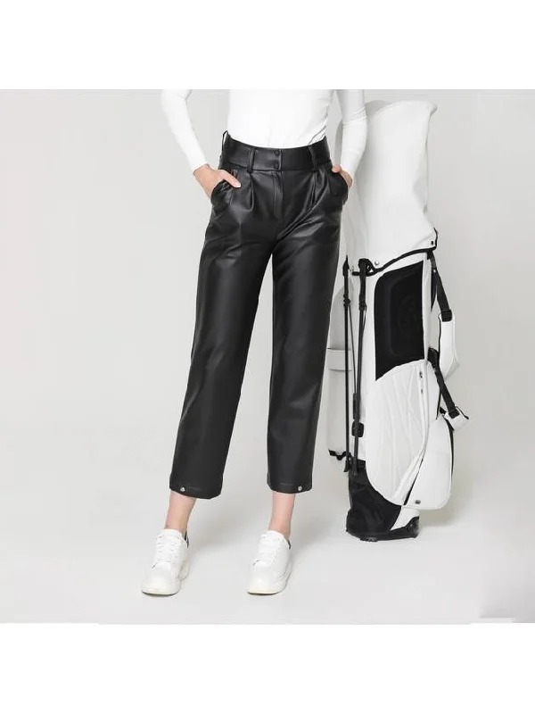 Women s leather line casual jogger pants HD3WPT005