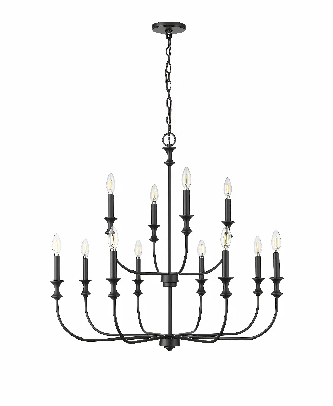 Chandeliers with Colored Glass for a Splash of ColorChandeliers with Colored Glass for a Splash of Color12 Lamps Savanne Chandelier - Matte Black - 33.9in Diameter - E12 Candelabra Base