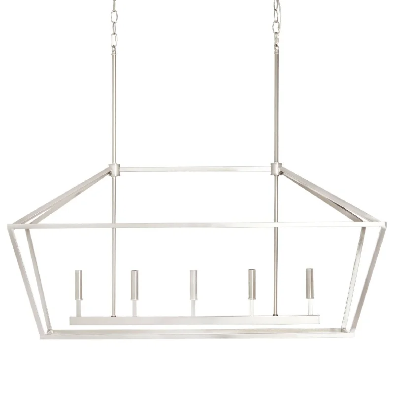 Chandeliers with Metal Frames in Gold FinishChandeliers with Metal Frames in Gold Finish5 Lamps Island Chandelier - Satin Nickel - 40in Diameter - E12 Candelabra Base