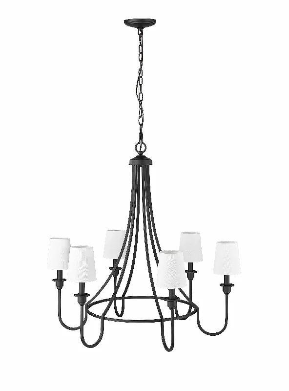 Chandeliers with Metal Frames in Copper FinishChandeliers with Metal Frames in Copper Finish6 Lamps Artemis Chandelier - Matte Black - 30in Diameter - E12 Candelabra Base