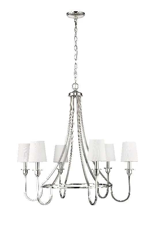 Bohemian - Style Beaded Chandeliers for Eclectic DecorBohemian - Style Beaded Chandeliers for Eclectic Decor6 Lamps Artemis Chandelier - Polished Nickel - 30in Diameter - E12 Candelabra Base