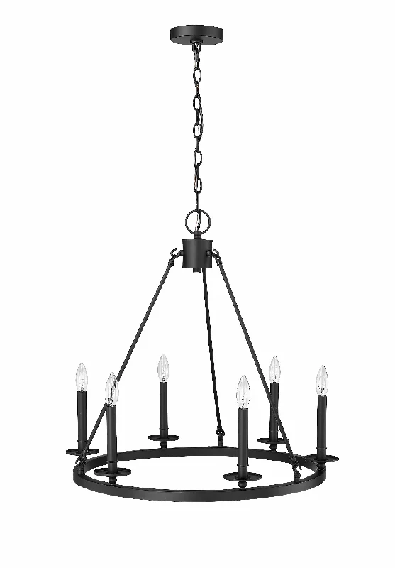 LED Chandeliers for Energy - Efficient LightingLED Chandeliers for Energy - Efficient Lighting6 Lamps Florence Chandelier - Matte Black - 26in Diameter - E12 Candelabra Base
