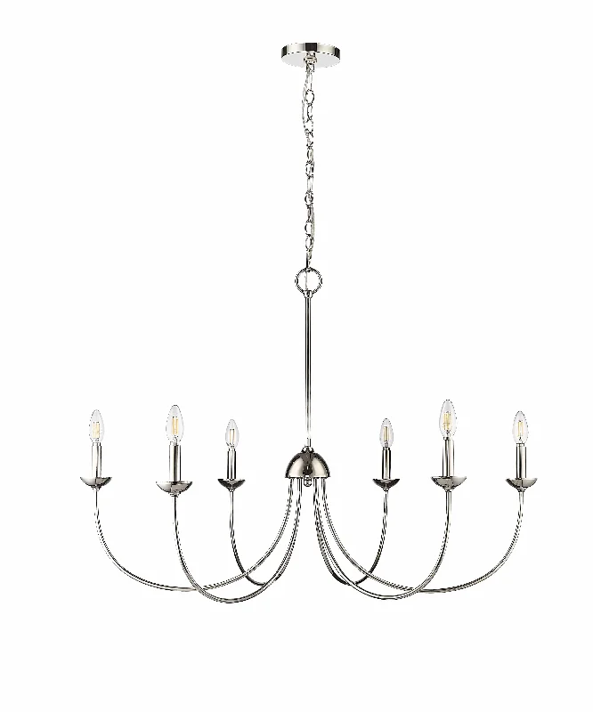 Chandeliers for Dining Rooms to Set the Mood for MealsChandeliers for Dining Rooms to Set the Mood for Meals6 Lamps Huxley Chandelier - Polished Nickel - 29in Diameter - E12 Candelabra Base