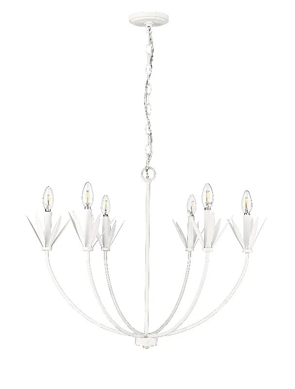 Chandeliers for High Ceilings to Fill Vertical SpaceChandeliers for High Ceilings to Fill Vertical Space6 Lamps Primrose Chandelier - Textured White - 30.5in Diameter - E12 Candelabra Base