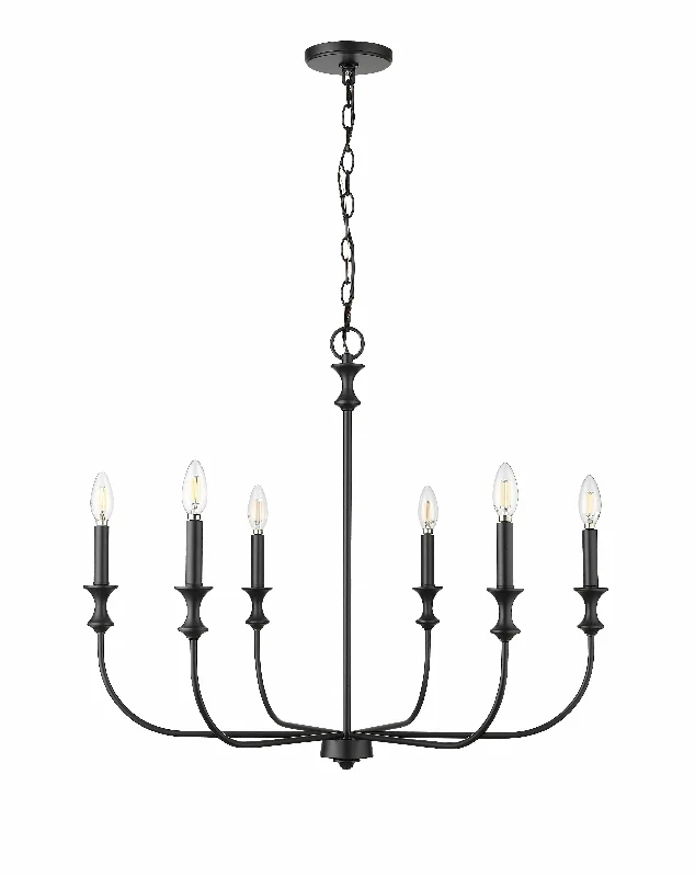 Chandeliers with Pendant Lights for a Stylish LookChandeliers with Pendant Lights for a Stylish Look6 Lamps Savanne Chandelier - Matte Black - 28.25in Diameter - E12 Candelabra Base