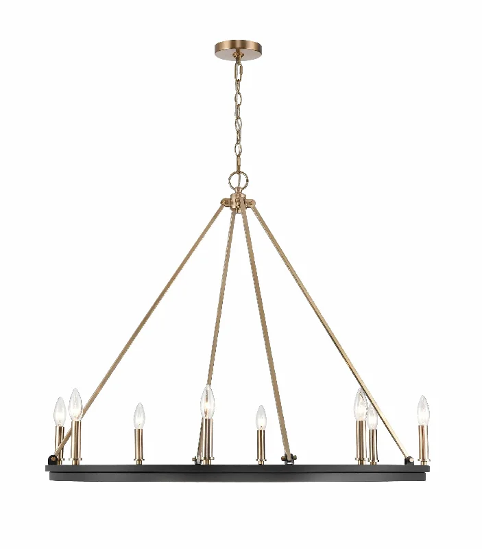 Industrial Iron Chandeliers for Loft - Inspired SpacesIndustrial Iron Chandeliers for Loft - Inspired Spaces8 Lamps Carruth Chandelier - Matte Black / Modern Gold - 36in Diameter - E26 Medium Base