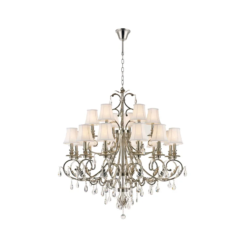 Oversized Chandeliers as a Statement Piece in Living RoomsOversized Chandeliers as a Statement Piece in Living RoomsARIA - Hampton 18 Arm Chandelier - Nickel Plated