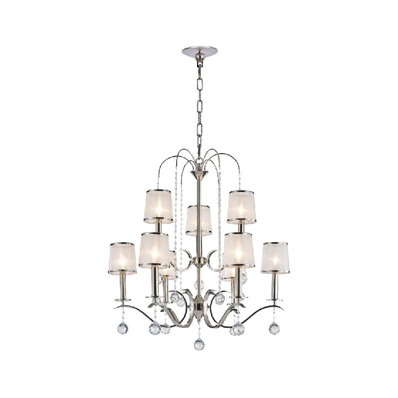 Bohemian - Style Beaded Chandeliers for Eclectic DecorBohemian - Style Beaded Chandeliers for Eclectic DecorMarissa - 9 Arm Chandelier - Polished Nickel