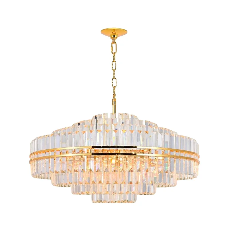 Chandeliers with Metal Frames in Silver FinishChandeliers with Metal Frames in Silver FinishAshton Collection - 100cm Chandelier - Gold Plated