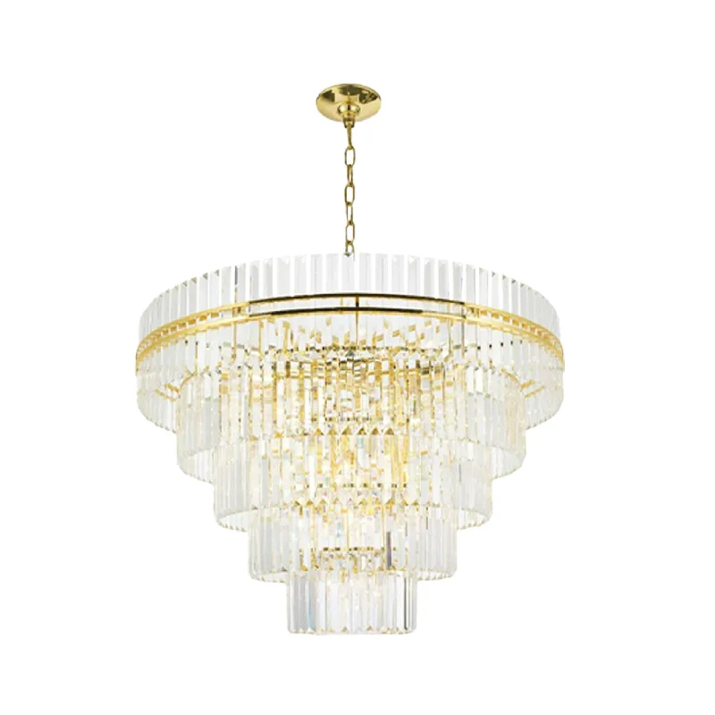 Victorian - Inspired Chandeliers with Ornate DetailsVictorian - Inspired Chandeliers with Ornate DetailsAshton Collection - Five Tier Chandelier - 120cm - Gold