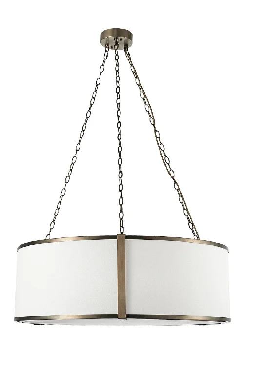Chandeliers with Metal Frames in Black FinishChandeliers with Metal Frames in Black FinishBrass Framed Linen Pendant Lamp | Liang & Eimil Baltimore