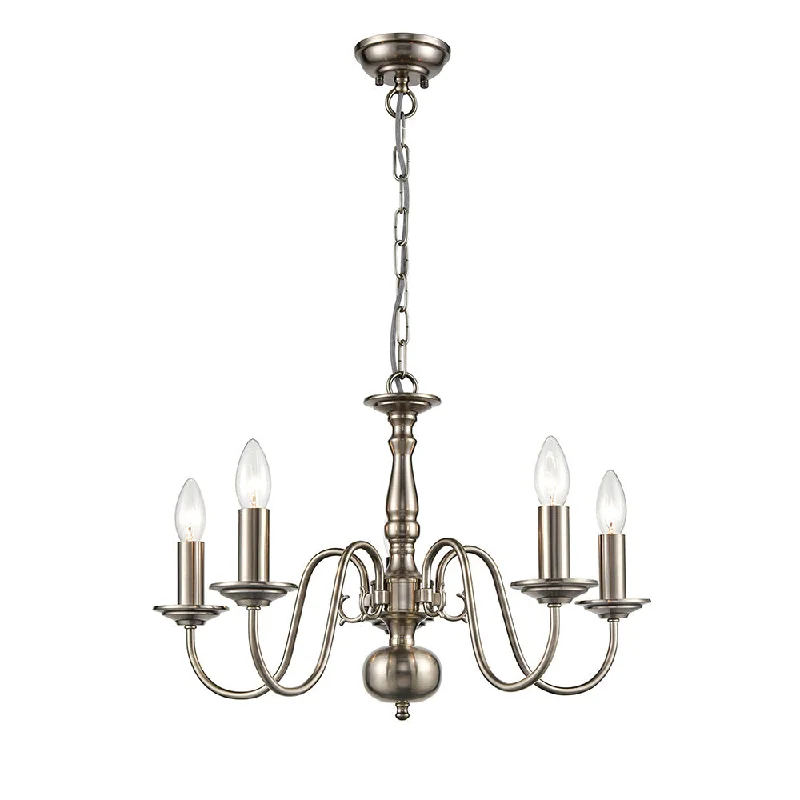Victorian - Inspired Chandeliers with Ornate DetailsVictorian - Inspired Chandeliers with Ornate DetailsFranklite Mondrian 5 Light Chandelier Pewter