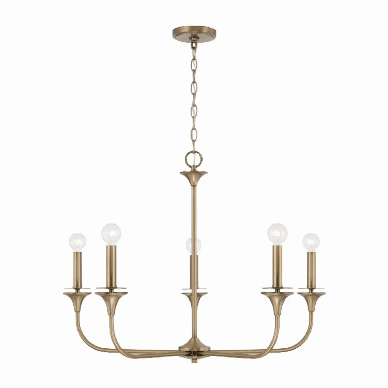 Chandeliers with Metal Frames in Bronze FinishChandeliers with Metal Frames in Bronze FinishCapital Presley 448951AD Chandelier Light - Aged Brass
