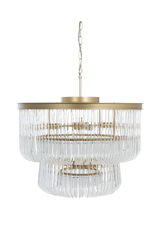 Chandeliers with Metal Frames in Copper FinishChandeliers with Metal Frames in Copper FinishCascading Crystal Hanging Lamp | OROA Romy