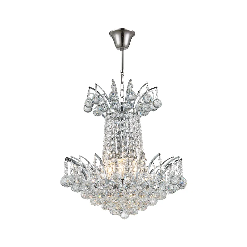 Chandeliers with Adjustable Height for Custom InstallationChandeliers with Adjustable Height for Custom InstallationCascading Empress Chandelier - 4 Light Chrome - W:40cm