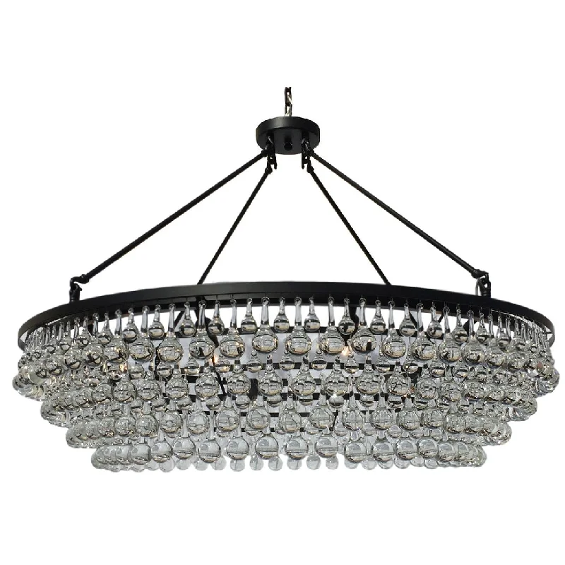 Chandeliers with Metal Frames in Silver FinishChandeliers with Metal Frames in Silver FinishCeleste Extra Large Glass Crystal Chandelier, Black, Chain or Flush