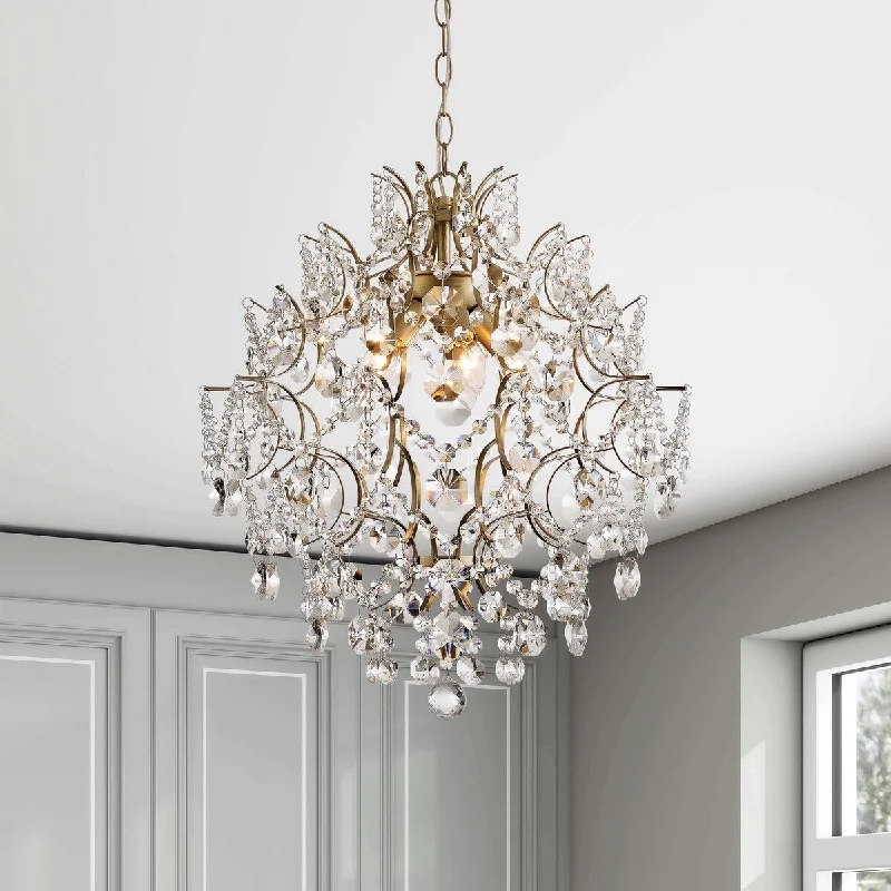 Victorian - Inspired Chandeliers with Ornate DetailsVictorian - Inspired Chandeliers with Ornate DetailsDalia Brushed Silver-ish Champagne 5-Light Larger Crystal Chandelier - 20 inches W x 21.8 inches H Victorian - Inspired Chandeliers with Ornate DetailsVictorian - Inspired Chandeliers with Ornate DetailsDalia Brushed Silver-ish Champagne 5-Light Larger Crystal Chandelier - 20 inches W x 21.8 inches H