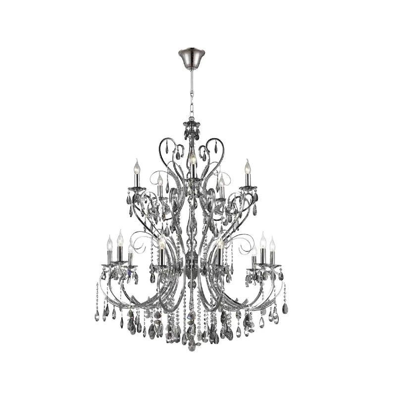 Chandeliers with Colored Glass for a Splash of ColorChandeliers with Colored Glass for a Splash of ColorDesigner Princess 15 Arm Chandelier - Smoke - W:100 H:130cm Chandeliers with Colored Glass for a Splash of ColorChandeliers with Colored Glass for a Splash of ColorDesigner Princess 15 Arm Chandelier - Smoke - W:100 H:130cm