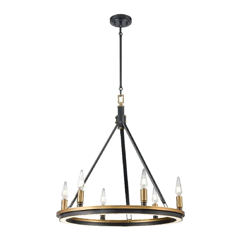 Chandeliers with Metal Frames in Black FinishChandeliers with Metal Frames in Black FinishAletheia Hybrid CCT 6 Light Chandelier