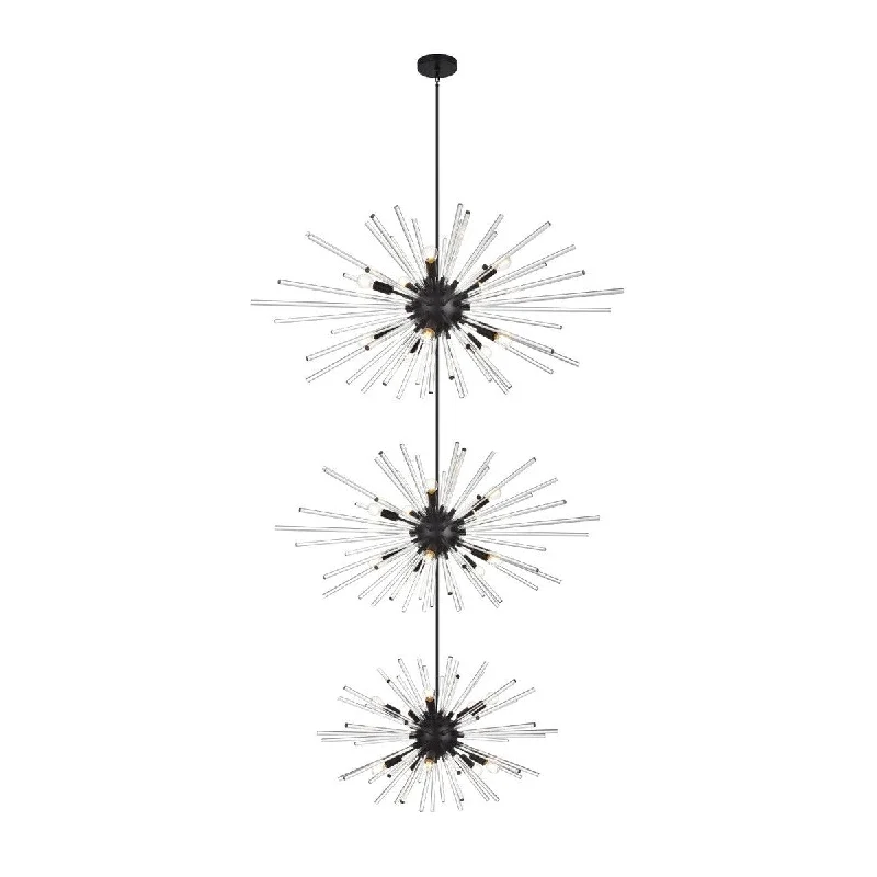 Chandeliers with Metal Frames in Bronze FinishChandeliers with Metal Frames in Bronze FinishElegant Sienna 2502G46L3BK Chandelier Light - Black