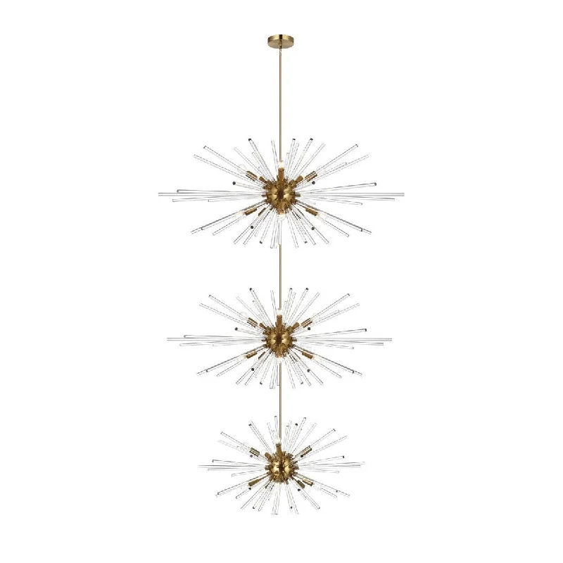 Large Chandeliers for Grand Halls and FoyersLarge Chandeliers for Grand Halls and FoyersElegant Sienna 2502G46L3SG Chandelier Light - Satin Gold