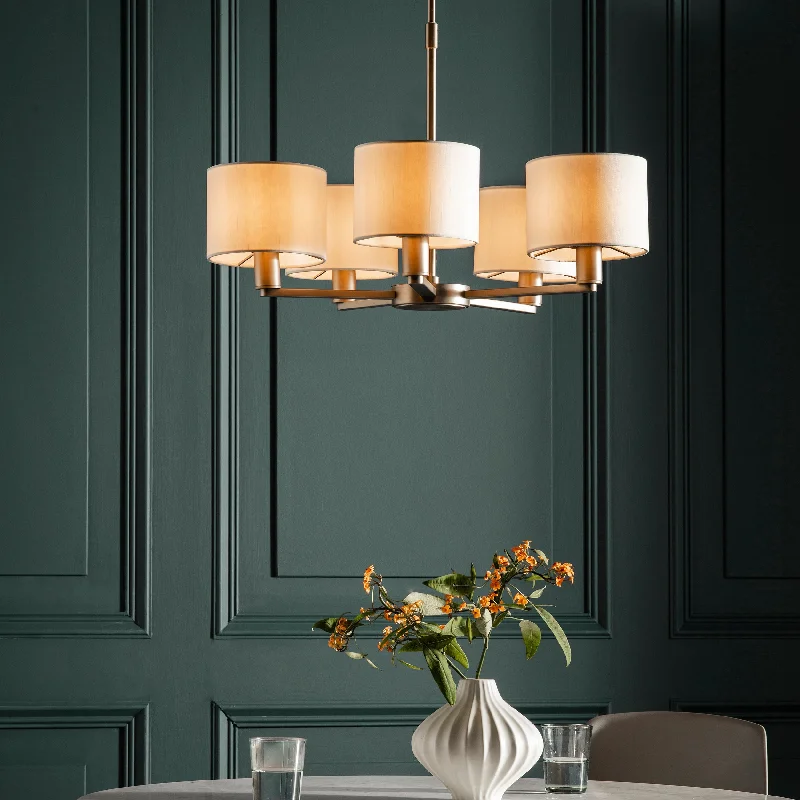 Art Deco Chandeliers for a Retro - Glam LookArt Deco Chandeliers for a Retro - Glam LookEndon Daley 5lt Pendant Matt Nickel
