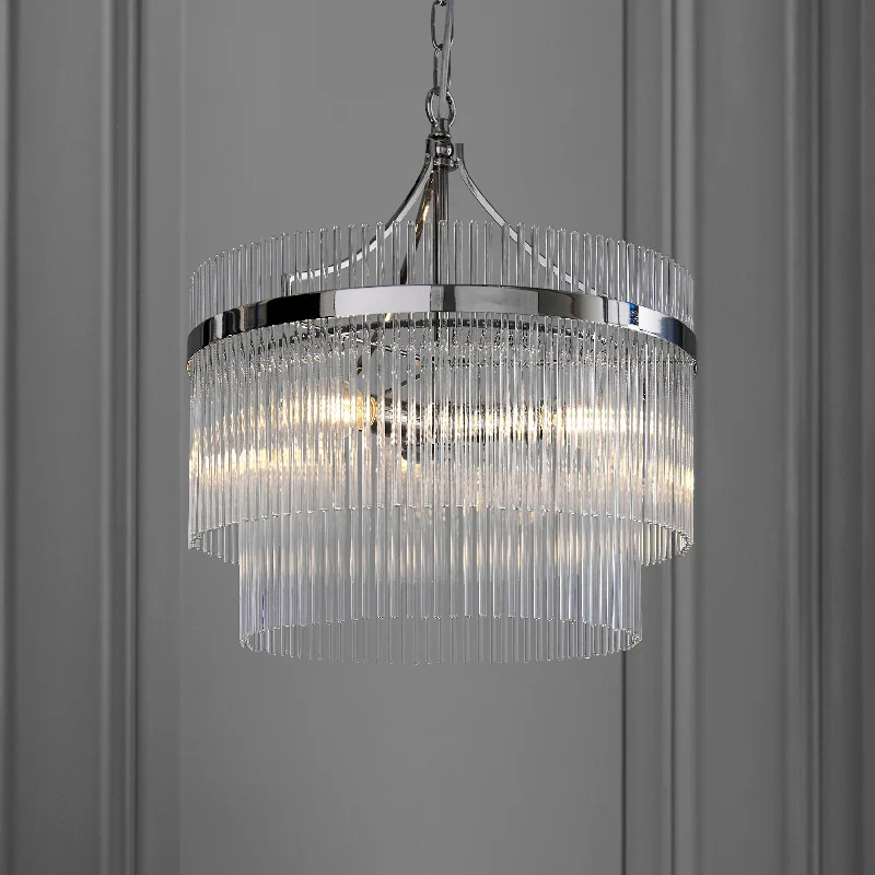 Rustic Wood Chandeliers for Country - Style HousesRustic Wood Chandeliers for Country - Style HousesEndon Marietta 3lt Chandelier Bright Nickel