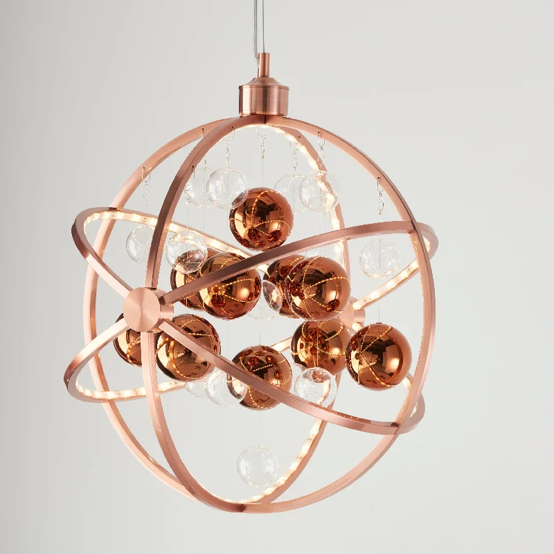 Chandeliers for High Ceilings to Fill Vertical SpaceChandeliers for High Ceilings to Fill Vertical SpaceEndon Muni LED Pendant Copper