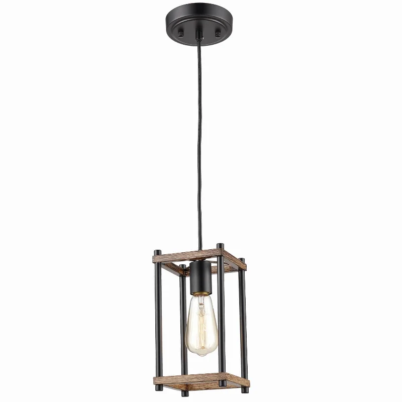 Ceiling - Mounted Chandeliers for Standard CeilingsCeiling - Mounted Chandeliers for Standard CeilingsFarmhouse Black Metal Wire Cage Hanging Pendant Light Fixtures for Kitchen