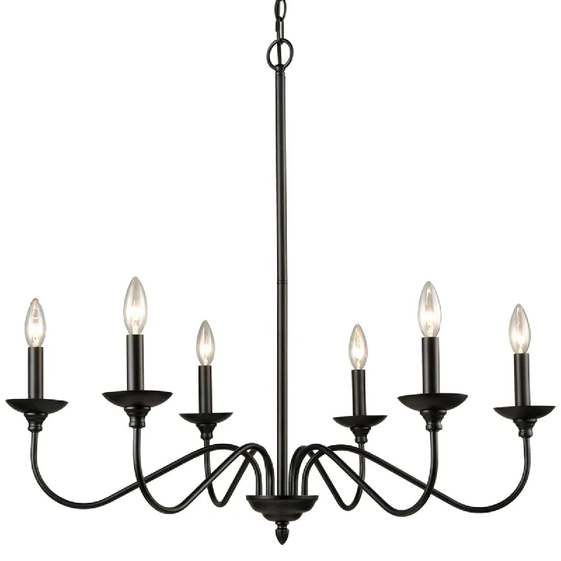 Oversized Chandeliers as a Statement Piece in Living RoomsOversized Chandeliers as a Statement Piece in Living RoomsFarmhouse Chandelier Black Candle Chandelier, 6-Light