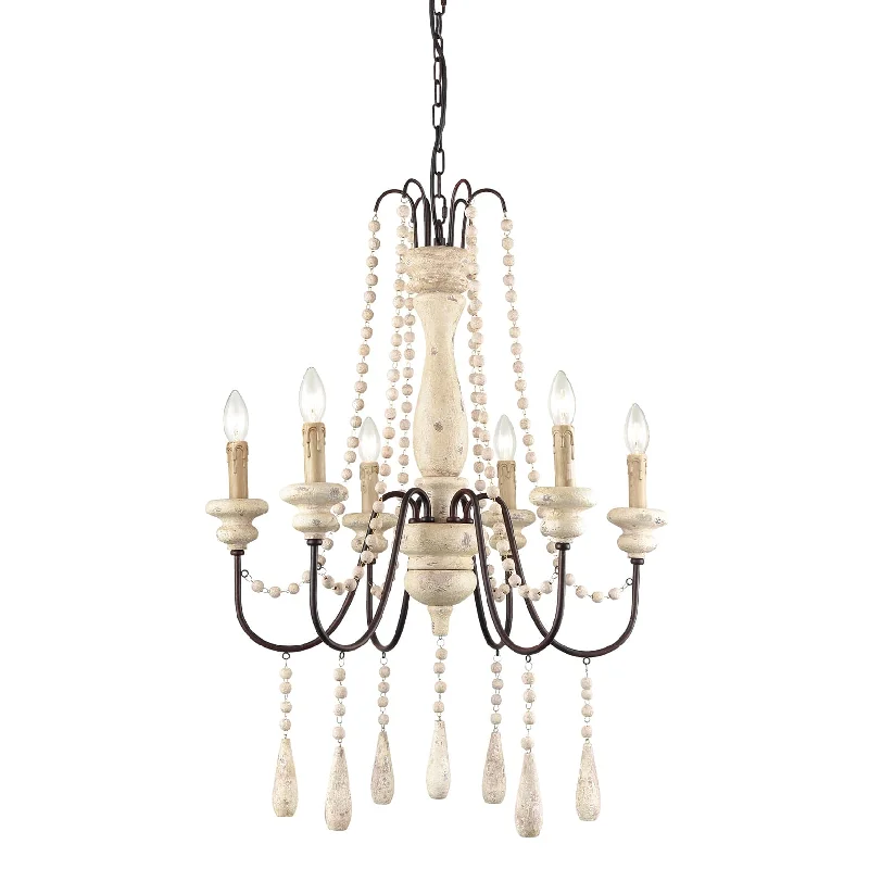 Chandeliers with Candle - Style Bulbs for a Classic AestheticChandeliers with Candle - Style Bulbs for a Classic AestheticHandmade Distressed Candle Chandelier with  6 Lights