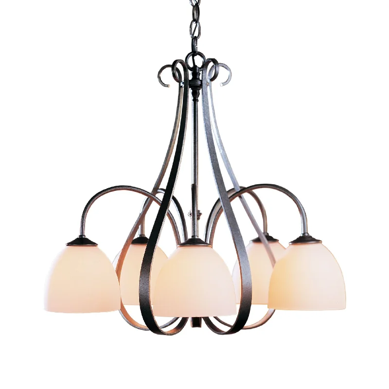 Chandeliers with Metal Frames in Gold FinishChandeliers with Metal Frames in Gold FinishSweeping Taper 5 Arm Downlight Chandelier