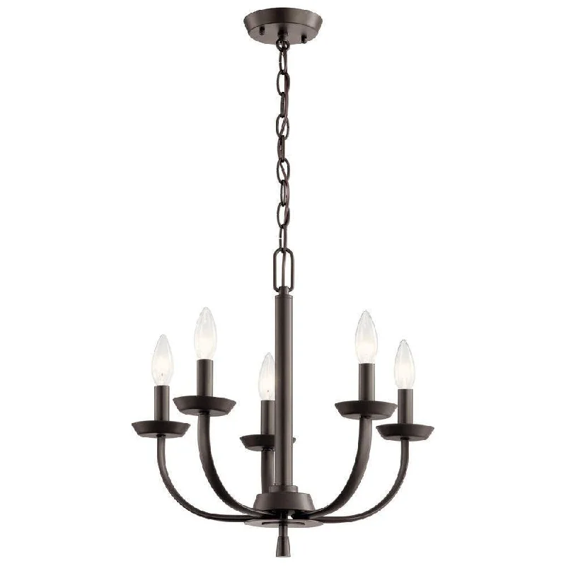 Chandeliers with Metal Frames in Black FinishChandeliers with Metal Frames in Black FinishKichler Kennewick Chandelier 5Lt