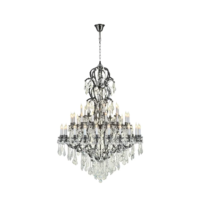 Chandeliers with Metal Frames in Bronze FinishChandeliers with Metal Frames in Bronze FinishMaria Theresa Crystal Chandelier Royal 48 Light - Smoke Finish