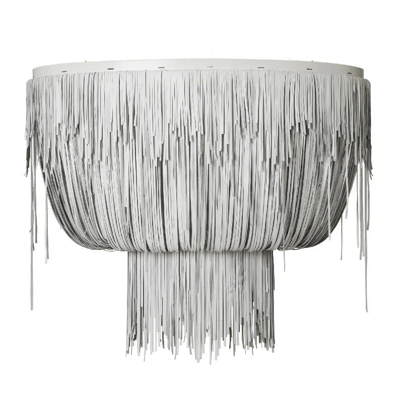 Chandeliers with Murano Glass for a High - End Artistic TouchChandeliers with Murano Glass for a High - End Artistic TouchMedium Oval Urchin Flush Mount Leather Chandelier in Premium Leather