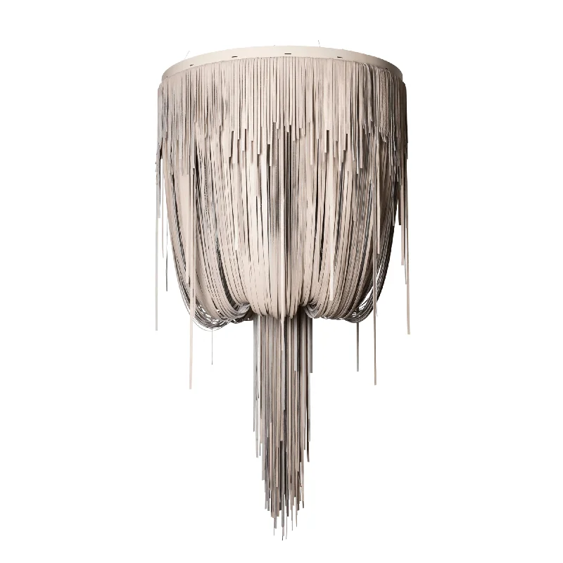 Chandeliers for Low Ceilings to Avoid OvercrowdingChandeliers for Low Ceilings to Avoid OvercrowdingMedium Round Urchin Flush Mount Leather Chandelier in Cream-Stone Leather