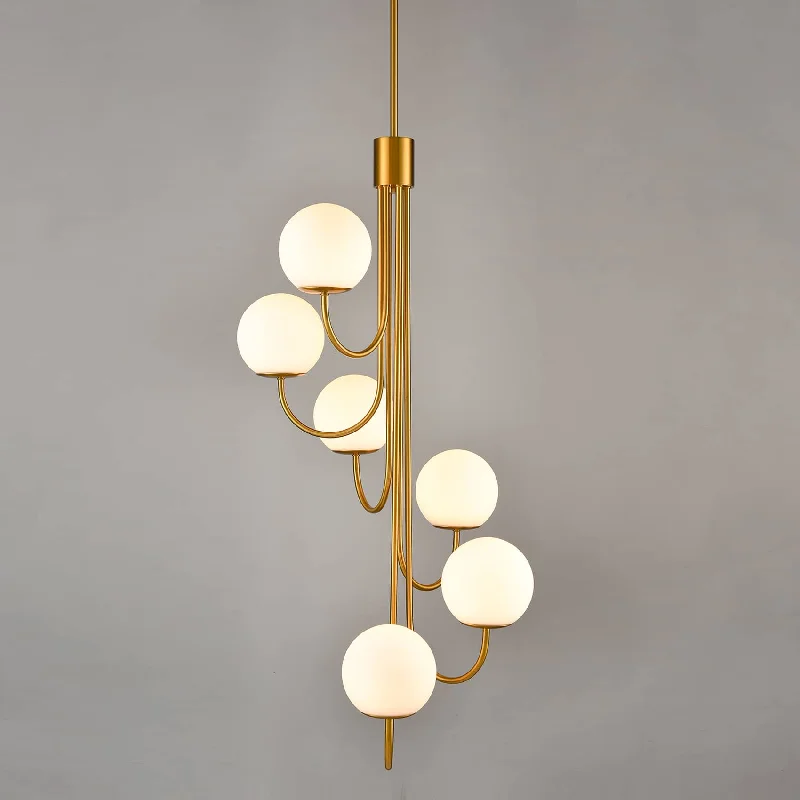 Chandeliers with Metal Frames in Gold FinishChandeliers with Metal Frames in Gold FinishModern Gold Chandelier Spiral Glass Globe Chandelier