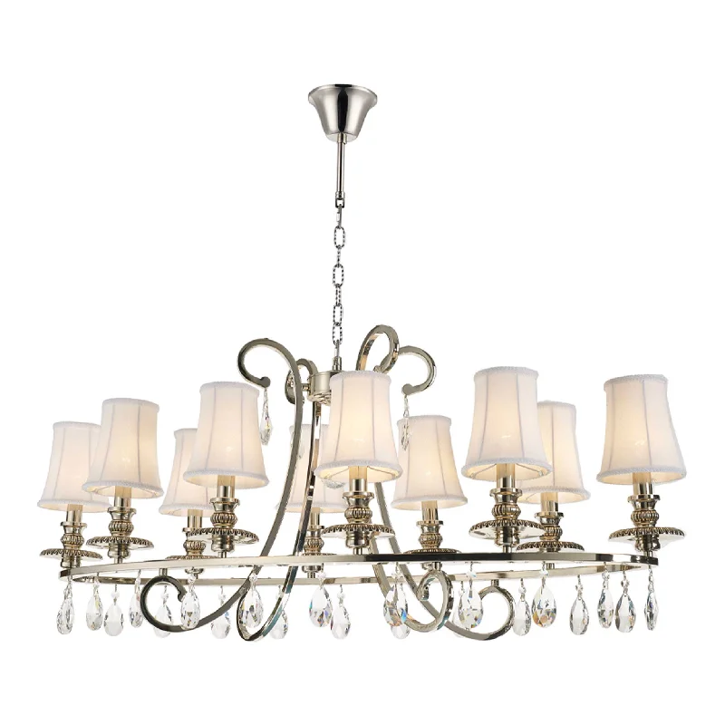 Industrial Iron Chandeliers for Loft - Inspired SpacesIndustrial Iron Chandeliers for Loft - Inspired SpacesNewYork - Hampton 10 Arm Chandelier - Nickel Plated - W:120cm
