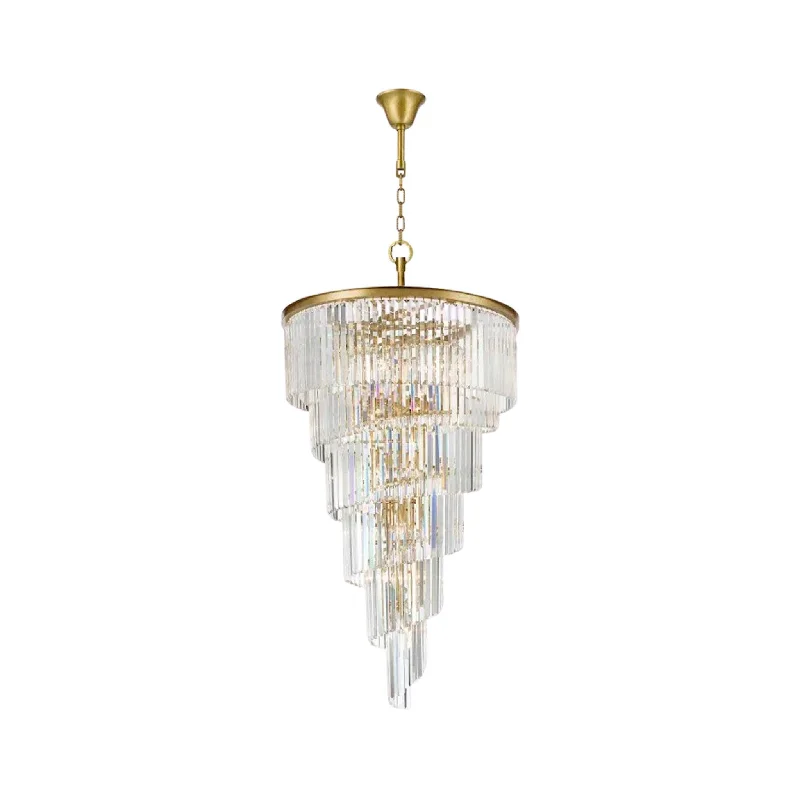 Chandeliers with Multiple Lights for Maximum IlluminationChandeliers with Multiple Lights for Maximum IlluminationNewYork Oasis Spiral Chandelier - Antique Gold - Width: 80cm