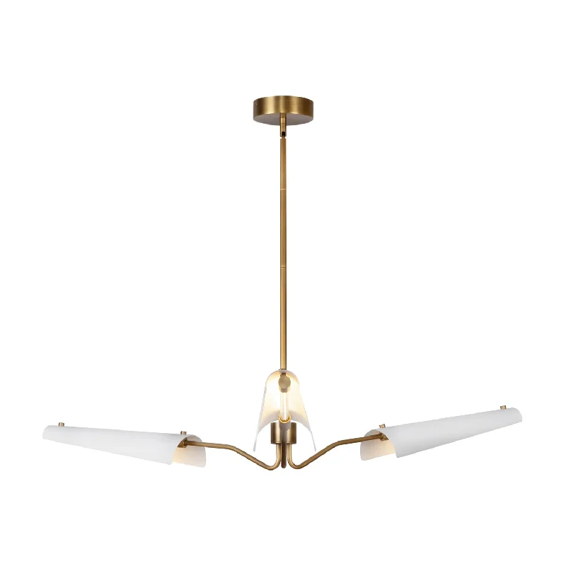 Matte White/Vintage Brass